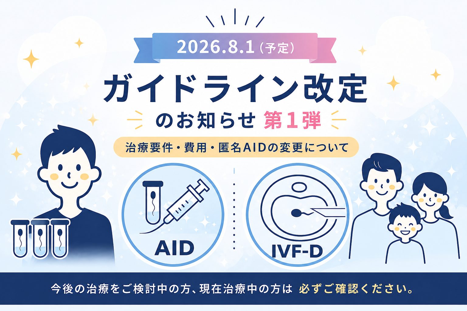 ガイドライン変更第一弾。治療要件・費用・匿名AID変更について